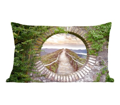 Sierkussens - Kussentjes Woonkamer - 50x30 cm - Brug - Zee - Doorkijk - Zomer