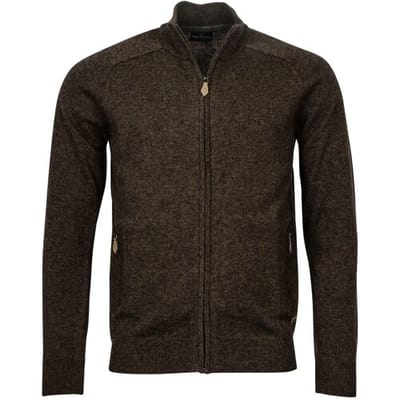 Baileys Vest Lambswool Cardigan Zip Single Knit Dark Brown / male