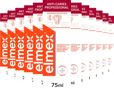 Elmex Tandpasta Anti-Cariës Professional Advanced Protection - 12 x 75 ml - Voordeelverpakking