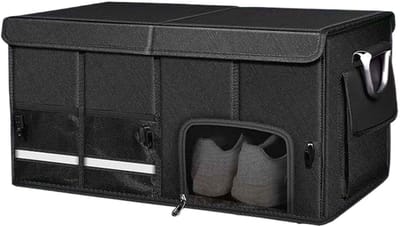 Opvouwbare kofferbakorganizer - Auto opberger - Auto organiseren - Verstevigde naden - 40 cm breed - Zwart