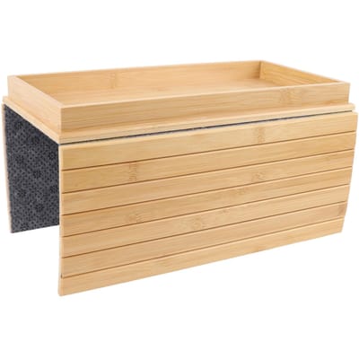 Flexibele Bankleuning Organizer Bamboe Hout Opvouwbaar Rechthoekig Antislip Sofa Leuning Dienblad Tafel