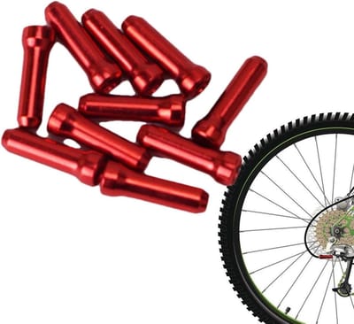 Fiets Kabel Eindkappen - Remkabel Covers - Fiets Bescherming - Aluminiumlegering Materiaal - 10 Stuks Set - Rood