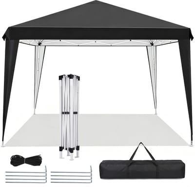ACEP Waterdichte Partytent - UPF 50+ -Partytent 3x3 - Zwart - Partytent - Paviljoen - 420D Oxford-doek met PU Coating -Partytent opvouwbaar