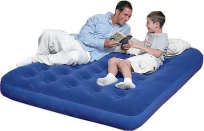 Dubbel Luchtbed - Opblaasbaar Matras - Kamperen en Logeren - Stevig Gevlokt Oppervlak - 191 x 137 x 22 cm