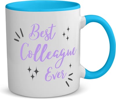 Akyol - best colleague ever koffiemok - theemok - blauw - Collega - een collega - werk - afscheidscadeau - verjaardagscadeau - kado - 350 ML inhoud