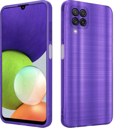Cadorabo Hoesje geschikt voor Samsung Galaxy A22 4G in Brushed Paars - Beschermhoes Case Cover van flexibel TPU silicone in Brushed design