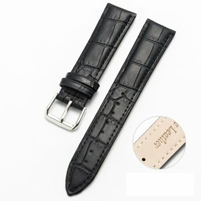 By Qubix - Geschikt voor Garmin bandje - Geschikt voor Garmin Venu 4 - 45mm - Crocodile leren bandje - Zwart - Smartwatch bandje 22mm