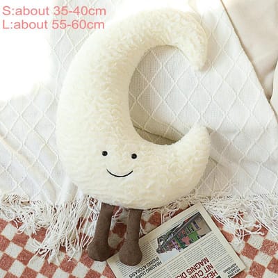 Glimlach Maan Ster Zon Wolk Pluche Kussen Gevuld Zacht Cartoon Weer Bank Decor Speelgoed Kussen voor Kinderkamer Kantoor S