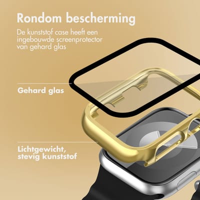 Screen protector - Geschikt voor Apple Watch 1 / 2 / 3 - 38 mm - Full Cover Hard Case / Beschermend Hoesje - Goud