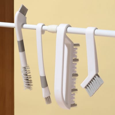 4-delige schoonmaakborstelset voor keuken en badkamer met diverse borstels voor het schoonmaken van vaat tegels hoeken en vloeren