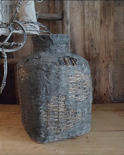 Authentieke wabi sabi leemmand/leemkruik/Authentieke leemmand