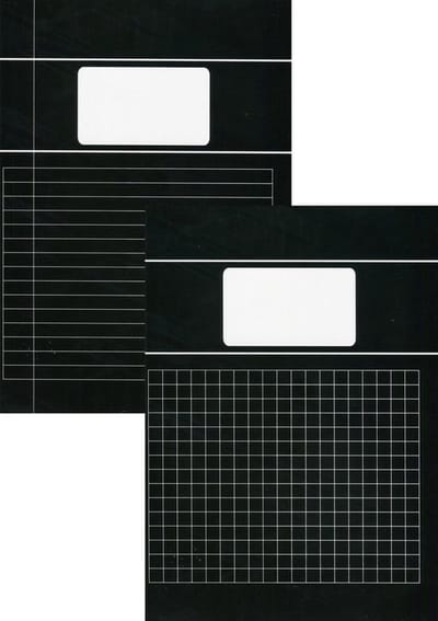 Benza - Basic Schriften A4 Lijn en Ruit 10 mm 1 cm - Zwart - 6 stuks