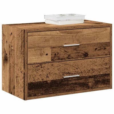 vidaXL - Kast - met - 2 - lades - 60x31x40 - cm - bewerkt - hout - oud - houtkleurig