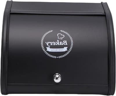 Broodrolcontainer met Deksel - Broodtrommel Keuken - Voedsel Bewaren - Luchtcirculatie Ontwerp - 98 x 10 x 67 Inch - Zwart