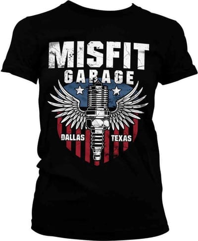 Misfit Garage Dames Tshirt -S- American Piston Zwart