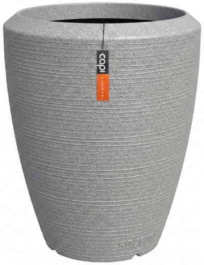 Capi Europe - Vaas elegant Arc Granite - 51x59 - Ivoor - Bloempot Voor binnen en buiten - Beschikbaar in XL formaten - Breukbestendig - 100% Recyclebaar - Levenslang garantie - NIVS8021