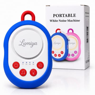 Lumiya Portable White Noise Machine Baby - Witte Ruis Apparaat - Rustgevende Geluiden - Blauw