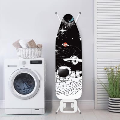 Strijkplankhoes - Strijktafel deken - Kreukvrij strijken - Universeel pasvorm - 110 x 35 cm - Zwart