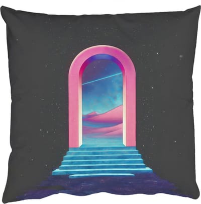Sierkussens - Kussentjes Woonkamer - 50x50 cm - Poortje - Landschap - Sterrenhemel - Roze