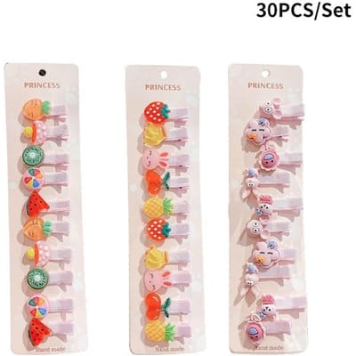 Set van 30 stuks Baby Haarspeldjes Cartoon Strikjes Bloem Meisjes Haarspelden Zoete Kinderklemmen Barrettes Baby Haaraccessoires white