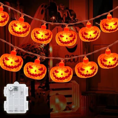 Halloween Lichtjes - Pompoen Slingers - Feestelijke Decoratie - Met Timer Functie - 3 Meter 20 LEDs - Oranje