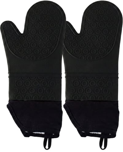 Ovenwanten - 2 Stuks - Siliconen Ovenhandschoenen - Hittebestendig tot 230 °C - BPA Vrij - Zwart