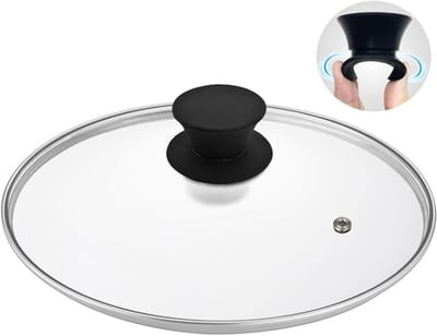 Glazen Pan Deksel - Pannen Deksel - Koken en Bakken - Roestvrijstalen Rand - 28 cm - Transparant