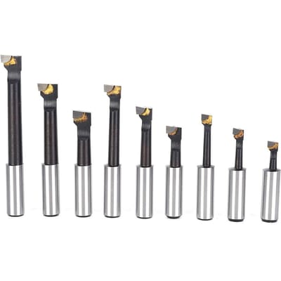 Jeu de 9 pièces de barres d'alésage 12  Type F1 Acier Rapide Porte-outil pour Tour CNC avec Base