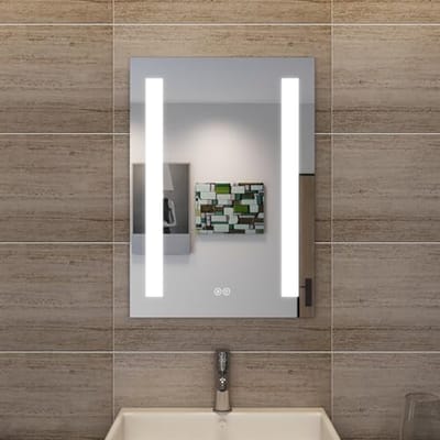 Badkamerspiegel met LED Verlichting, 50x70 cm, Condensvrij, Wandspiegel met Touchschakelaar, IP44
