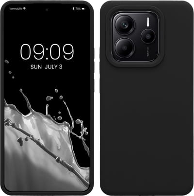 kwmobile telefoonhoesje geschikt voor Xiaomi Redmi Note 14 5G - Hoesje met siliconen coating - Smartphone case in zwart