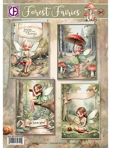 Kaartenpakket - Forest Fairies - Creative CutOuts - Voor het maken van 4 prachtige 3D-wenskaarten - Gratis verzonden - RE2530-0192