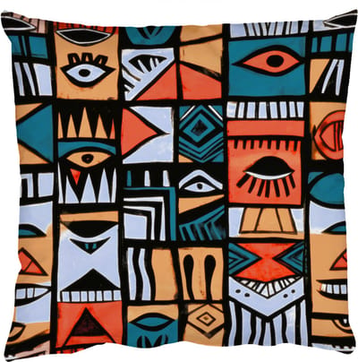 Sierkussens - Kussentjes Woonkamer - 50x50 cm - Abstract - Gezichten - Mozaïek