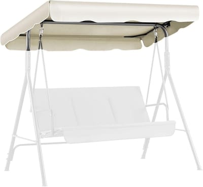 Schommelbank Luifel Vervanging - Tuin Schommelhoes - Buiten Ontspannen - UV- en Waterbestendig - 196 x 109 cm - Wit