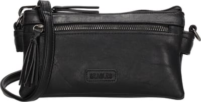Beagles Ferro Schoudertas Dames - Crossbodytas met verstelbare en afneembare schouderband - Tas van Imitatieleder - Zwart