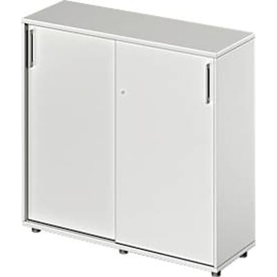 Schäfer Shop Genius schuifdeurkast TETRIS WOOD, 3 OH, B 1200 mm, hoogte incl. glijders, lichtgrijs