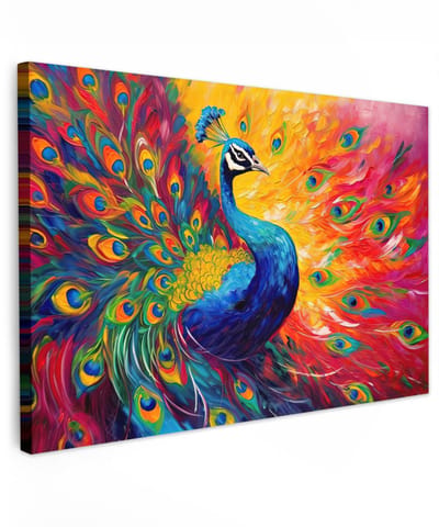 Dailygoods- Schilderij 120x80 cm - Canvas Wanddecoratie - Schilderijverlichting - Houten Frame - FSC-gecertificeerd - Robuust en Stabiel - Canvasdoek