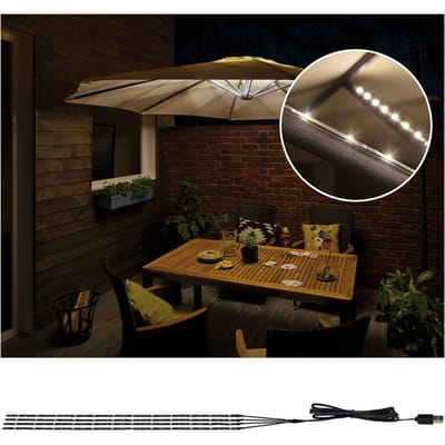 Paulmann 94208 Parasol Accu-zonneschermverlichting Set van 4 stuks LED LED vast ingebouwd 1.8 W Zwart
