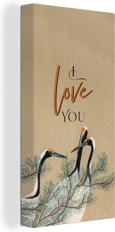 Canvas Schilderij I love you - Quotes - Spreuken - Relatie - Stel - 20x40 cm - Wanddecoratie