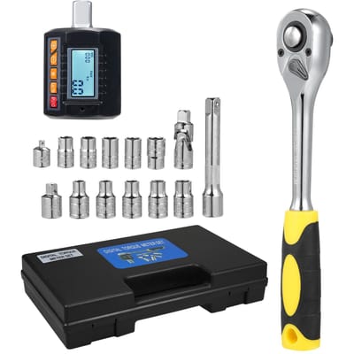 ENT-340 Digitale Momentsleutel Set Momentsleutel Tester 12'' Aandrijving Momentsleutel met Geluid en Licht ENT-135 zwart
