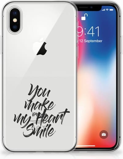 Apple iPhone X | Xs Siliconen hoesje met naam Heart Smile