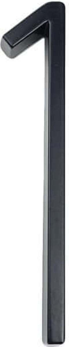 Zwart huisnummer - nr. 1 - modern - 125mm