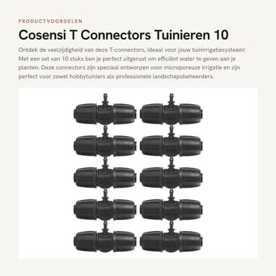 Dailygoods- T Connector - 10 Stuks - Tuin Irrigatie - PE Slang - Hoogwaardige Materialen - Waterdicht - Schokbestendig - Tuinconnector