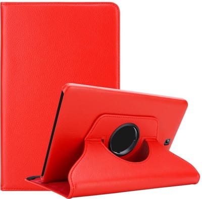 Cadorabo Tablet Hoesje geschikt voor Samsung Galaxy Tab S2 (8 Zoll) in KLAPROOS ROOD - Beschermhoes ZONDER auto Wake Up, met stand functie en elastische band sluiting Book Case Cover Etui