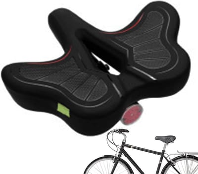 Fietsstoelkussen - Fietszadel comfort - Comfortabel fietsen - Vlinderdesign schokabsorptie - 36 x 35 cm - Rood