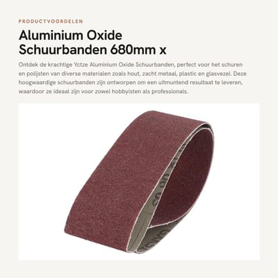 Dailygoods- Schuurband 680mm - Schuurband 50mm - Aluminium Oxide - 10 Stuks - Geschikt voor Hout/Metaal - Grit 40/60/80/100/120 - Schuurpapier