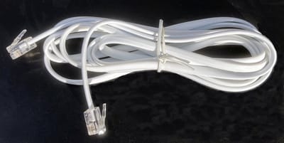 TELEFOONKABEL, 2m, soepel, met modulaire RJ11-connectors 6P4C, 4-aderig, wit