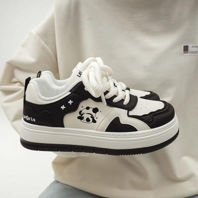 Kleine Witte Schoenen Lente Nieuw Zwart en Wit Panda Boardschoenen Veelzijdig Mode Casual Schoenen Trend 37 zwart