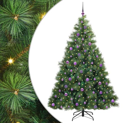 vidaXL - Kunstkerstboom - met - 300 - LED - met - standaard - Groen - 210 - cm - PE - en - PVC