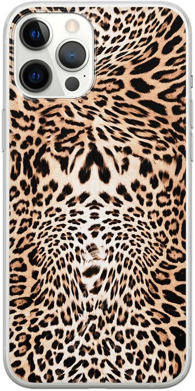 Leuke Telefoonhoesjes - Geschikt voor iPhone 12 Pro Max - Animal print - Soft case - TPU - Bruin