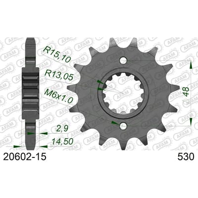 Tandwiel Afam 530 15 dents